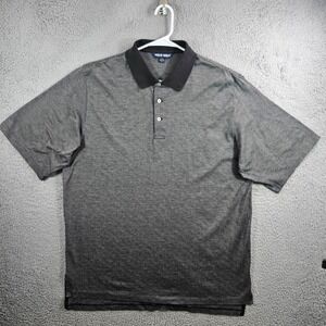 Polo Golf Polo Shirt Men XL‎ Pima Cotton Short Sleeve Black White Stretch